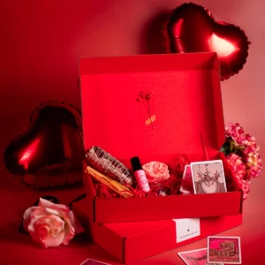 Red tarot box with hearts
